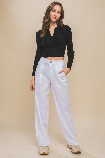 Lynnie Linen Front Creased Pants