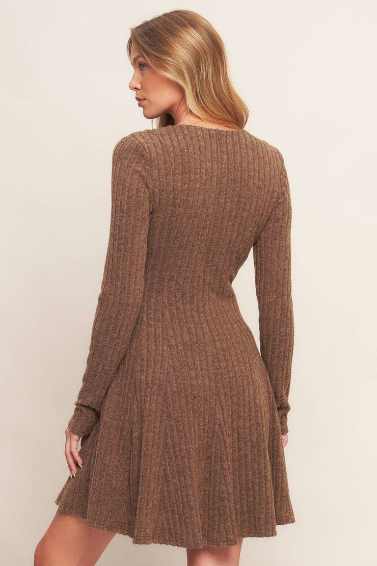 Bella brushed ribbed knit mini dress