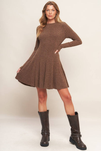 Bella brushed ribbed knit mini dress