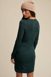 Cozy Ribbed Long Sleeve Knit Mini Dress