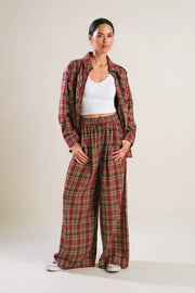 Flannel woven top