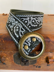 Paisley Belt in Forest Green