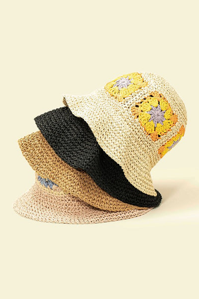 vacation Packable crochet bucket hat