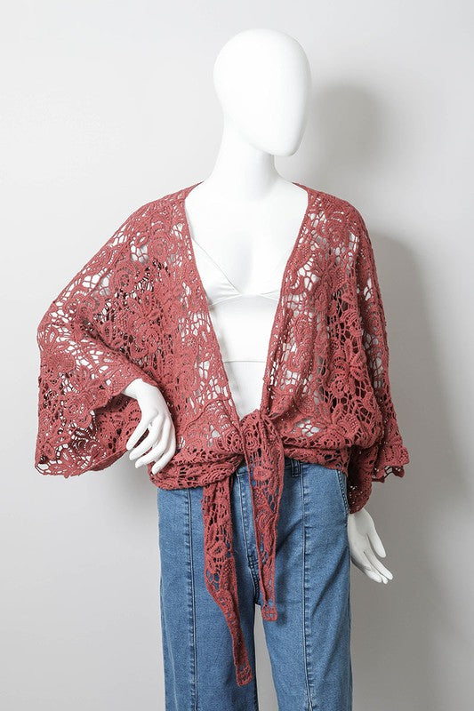 Zia Crochet Floral Petal Kimono Wrap