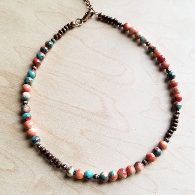 Wesley Multi-Colored Turquoise Collar Length Necklace