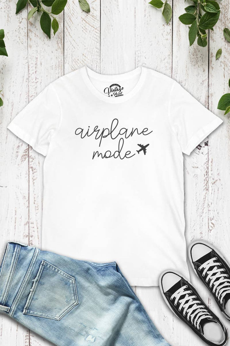 AIRPLANE MODE GRAPHIC BASIC T-SHIRT