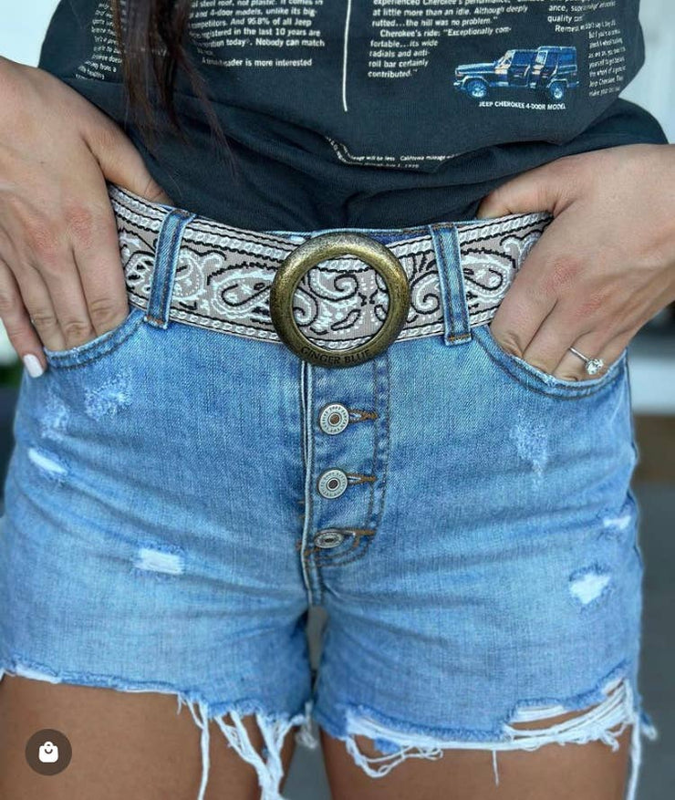 Paisley Belt in Sand