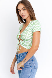 The Wild Side CRISS CROSS PRINT KNIT TOP