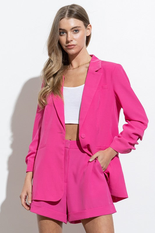 Hot and Pink Blazer and Short Set