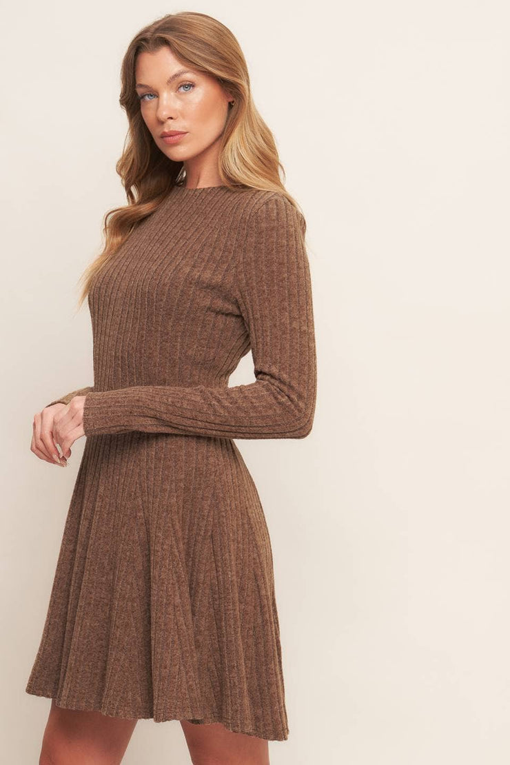 Bella brushed ribbed knit mini dress