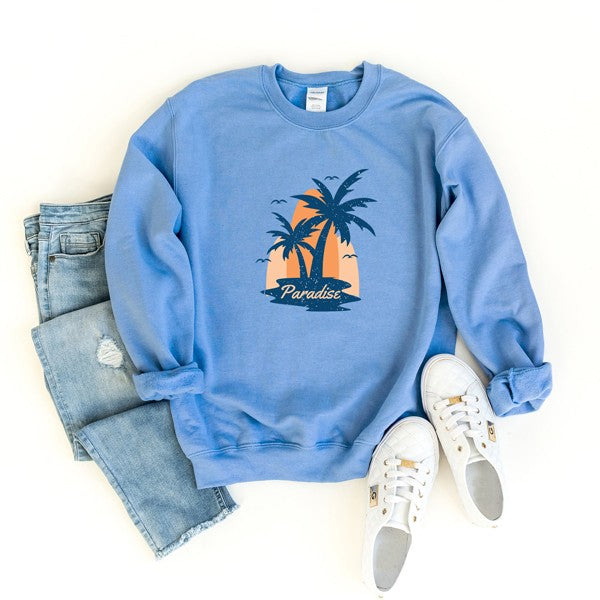 Paradise Palm Tree Graphic Sweatshirt