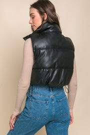 Leila Faux Leather puffer vest