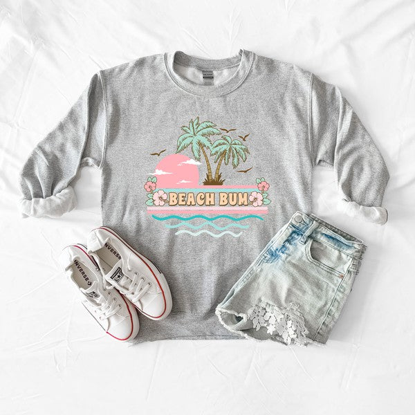 Beach Bum Stripes Graphic Sweatshirt
