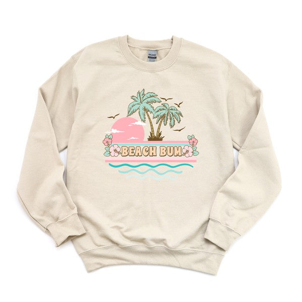 Beach Bum Stripes Graphic Sweatshirt