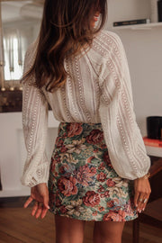 Sienna Lace button v-neck knit sweater blouse