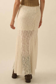 Posie Crochet Lace Fitted Mermaid Maxi Skirt