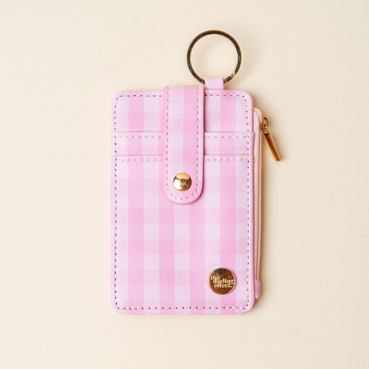 Gingham Pink Keychain Wallet
