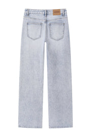 Mari MID RISE BARREL DENIM JEANS WITH FINISHED HEM