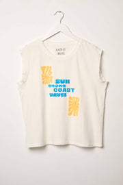 Sun Shore Coast Waves Vintage-Wash Graphic Tee
