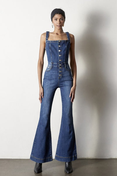 Adelee FRONT BUTTONS JUMPSUIT FLARE