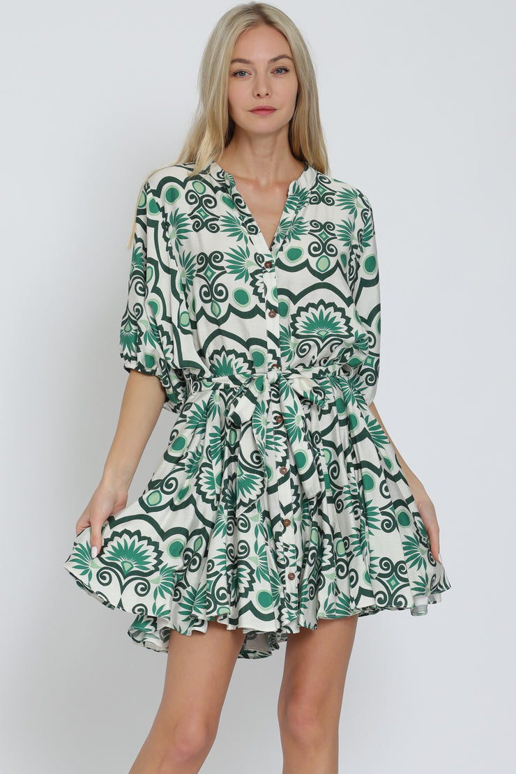 3/4 Dolman sleeve mini dress