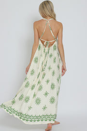 Sleeveless tie back maxi