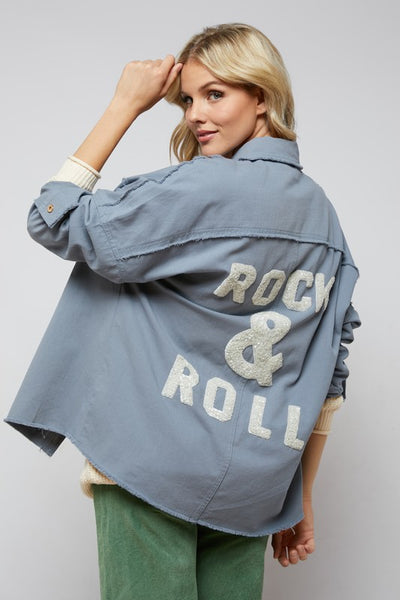 Rock and Roll Sequin Long Sleeve Button Down Jacket