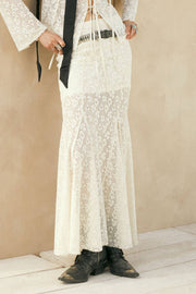 Posie Crochet Lace Fitted Mermaid Maxi Skirt
