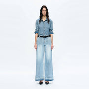 MID RISE WIDE LEG JEANS WITH RAW HEM BYW8167