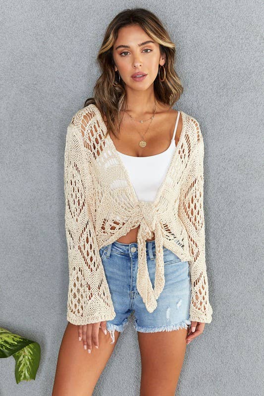 Victoria Crochet Tie Top