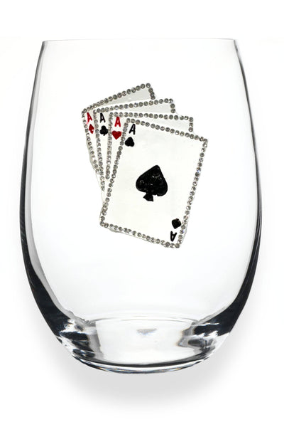 Playing Cards Stemless Wine Glass