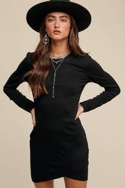 Cozy Ribbed Long Sleeve Knit Mini Dress