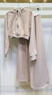 Shanna CROPPED ZIP-UP HOODIE & DRAWSTING PANTS SET