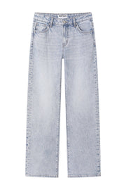 Mari MID RISE BARREL DENIM JEANS WITH FINISHED HEM