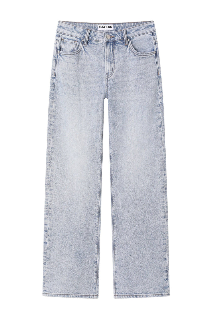 Mari MID RISE BARREL DENIM JEANS WITH FINISHED HEM