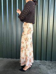 Autumn Floral Middy Skirt
