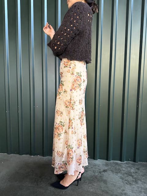 Autumn Floral Middy Skirt
