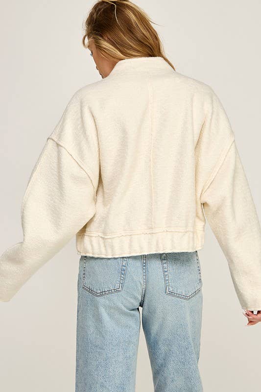 SOFT TOUCH TEXTURED BOMBER JACKET