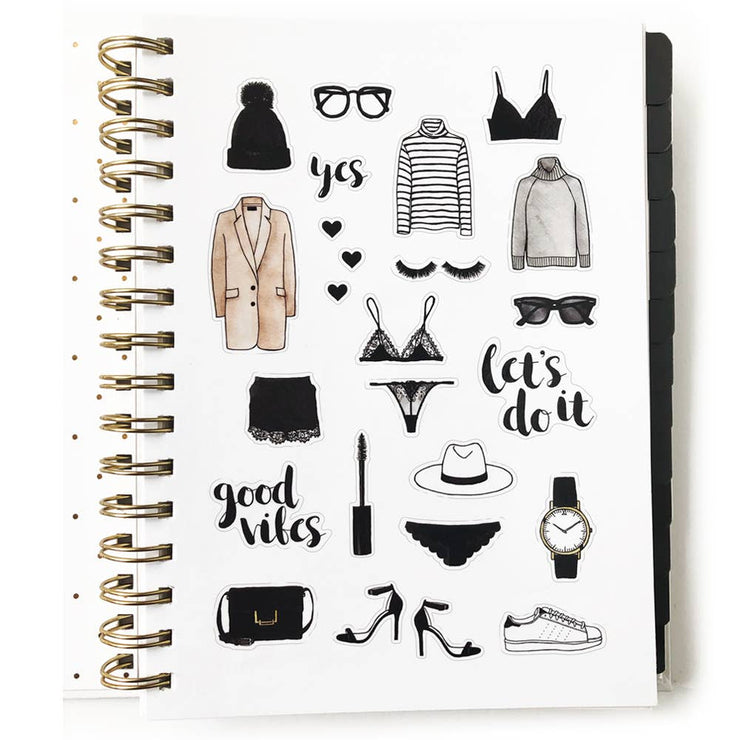 Minimalist Fashion Illustration Undated Planner, 12month