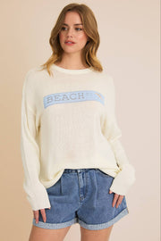 ROUND NECK LONG SLEEVE "BEACH ST" SWEATER