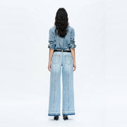 MID RISE WIDE LEG JEANS WITH RAW HEM BYW8167