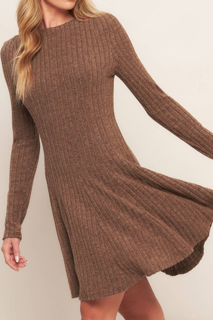 Bella brushed ribbed knit mini dress