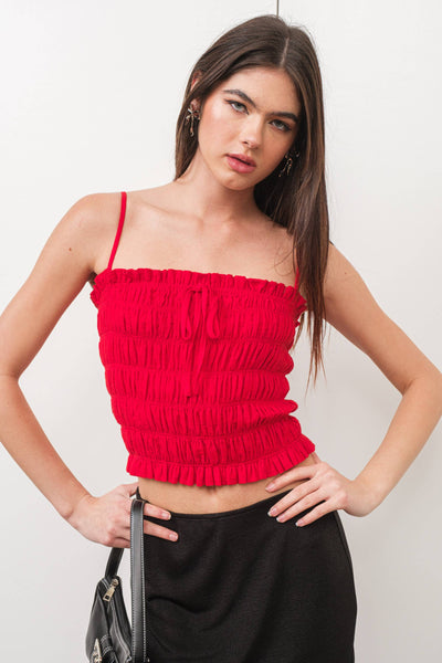 Lane Smocked Crop Top