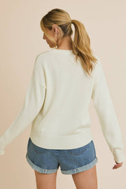 ROUND NECK LONG SLEEVE "COCKTAIL" LIGHT WEIGHT SWEATER