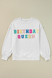 BIRTHDAY QUEEN Balloon Sleeve Sweatshirt