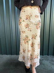 Autumn Floral Middy Skirt
