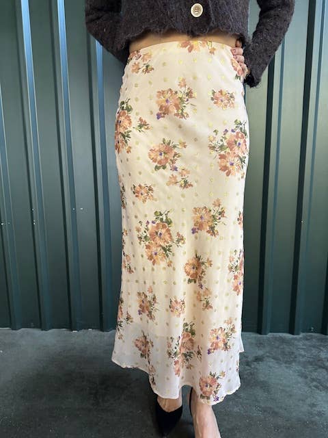 Autumn Floral Middy Skirt
