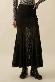 Posie Crochet Lace Fitted Mermaid Maxi Skirt