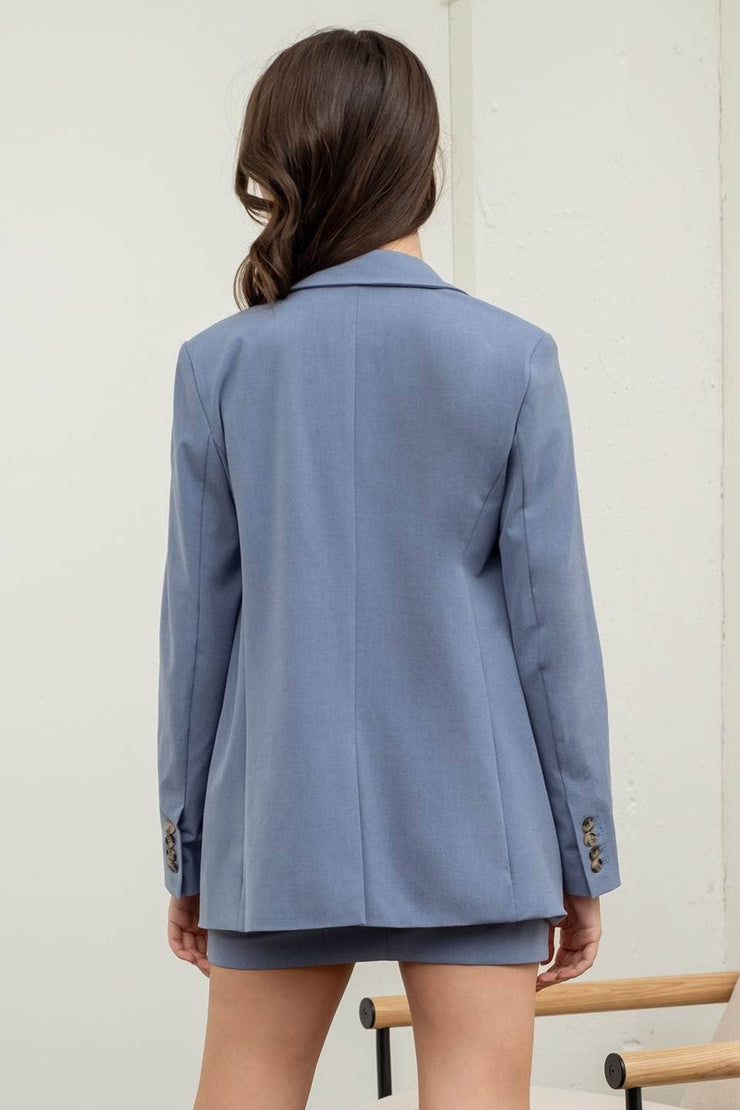 SOLID LONGLINE BLAZER