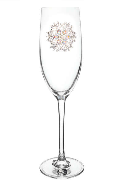 Snowflake Jeweled Champagne Flute